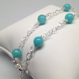 CLASSIC Peruvian Amazonite Interlocking Heart Anklet