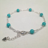 CLASSIC Peruvian Amazonite Interlocking Heart Anklet