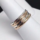 Set of 4 Two-Tone Sterling Silver/Gold-Filled Rings