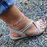 CLASSIC Madagascar Labradorite Interlocking Heart Anklet