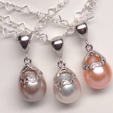 HEART PETALS Metallic Lavender Freshwater Cultured Pearl Pendant