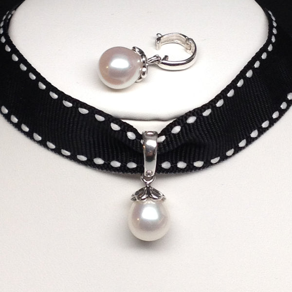 HEART PETALS White Freshwater Pearl Detachable Pendant