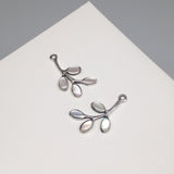 Mother of Pearl Leaf Vine Earring Jackets, Sterling Silver