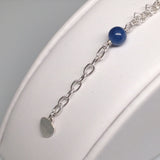 GALAXY Kyanite Double Interlocking Heart Link Bracelet