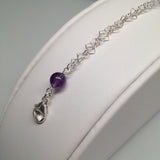 Brazilian Amethyst GALAXY Double Interlocking Heart Link Bracelet
