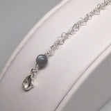 GALAXY Grey Moonstone Double Interlocking Heart Link Bracelet