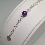 Brazilian Amethyst GALAXY Double Interlocking Heart Link Bracelet