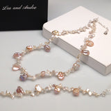 FLOWER PETALS Keshi Pearl Sterling Silver Necklace