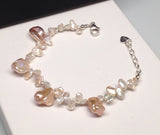 FLOWER PETALS Keshi Pearl Sterling Silver Bracelet